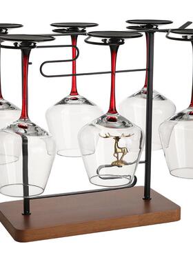 新创中红式酒杯架高档轻奢高脚杯倒悬挂葡意萄酒杯架家VFN用酒柜