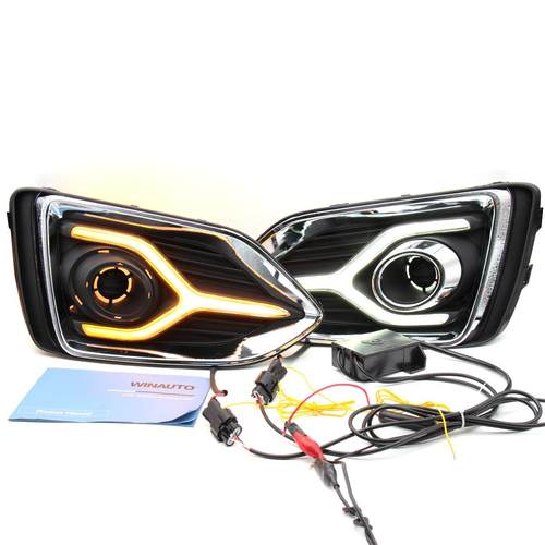 适用现代18款雅绅特雾灯日行灯汽车日间行车灯改装雾灯双色