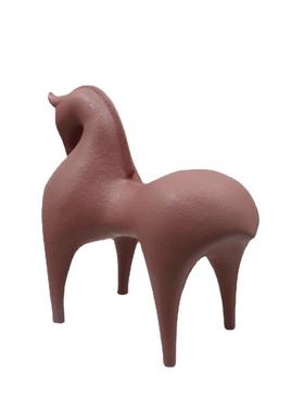 现代新中式唐马摆件红白色树脂客厅样板间办公室米兰时尚软装饰品