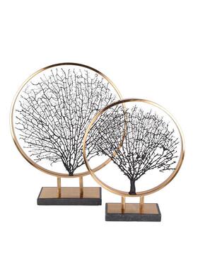 客厅摆件简约精美海铁树电镀拉丝防锈防潮金属家装饰品铁艺摆件