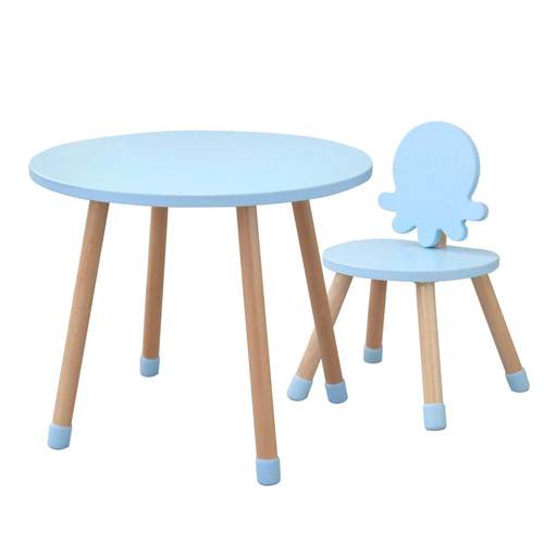 ins北欧风儿童写字桌椅套装儿童房圆桌椅套装宝宝手工画画学习桌