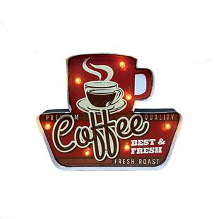 美式复古铁艺LED创意壁饰灯件22318A啡厅酒挂吧咖啡店铺咖装饰品