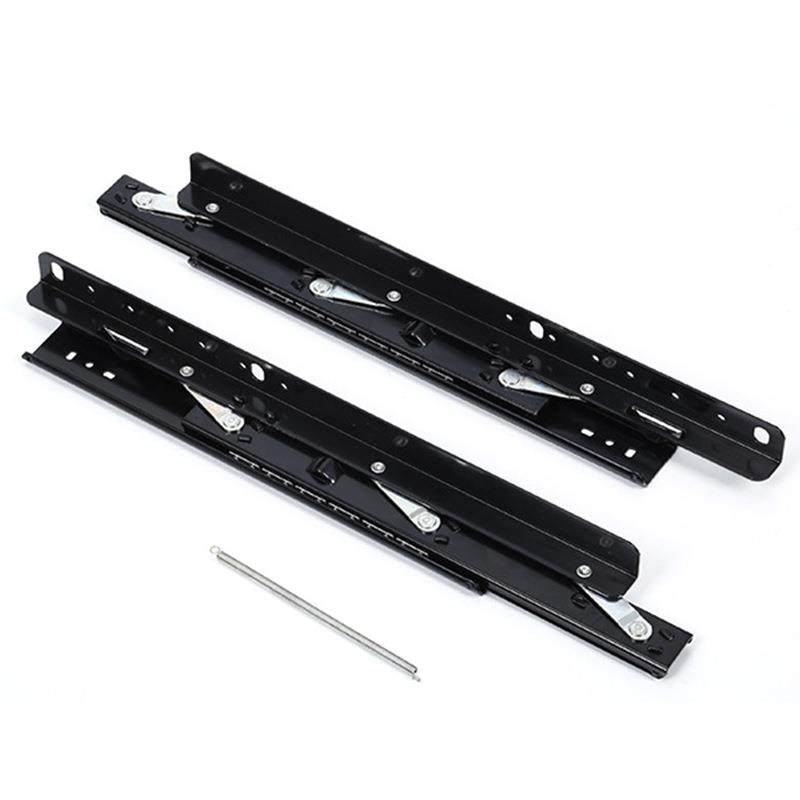 餐台伸缩轨道滑轨折叠升降推拉餐桌五金重型导轨桌面隐形跳台配件