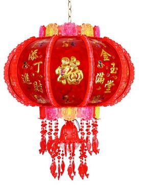 UKD新年春L节旋转E七彩走马灯阳结婚大门红灯笼乔迁装D台饰福字