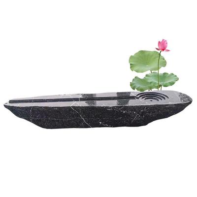 黑山石水钵异形加工龙门镜面石条黑山石景石石盆石凳庭院地产造景