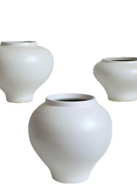 景德陶哑镇白新饰中式剑山花器台面花插复古花瓶摆件NEV果光盘装