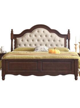 式美轻奢全实现木复古1.8米双床代简约实木1.577206米卧室储人物