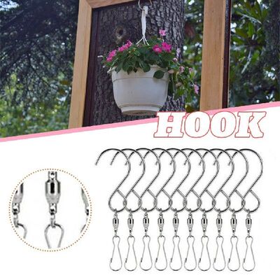 New 10 Packs S Swivel Hook Clips For Hanging Wind Spinners