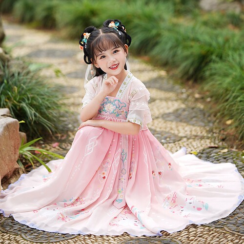 极速儿童汉服超仙夏季公主裙中国风古装刺绣唐装夏季甜美女童汉服