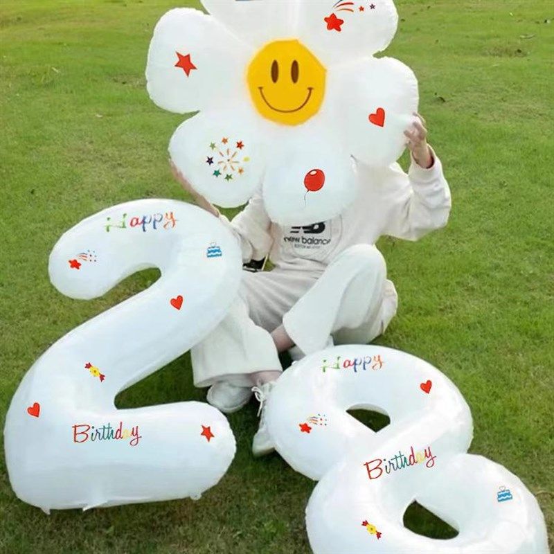 速发生日数字场球男孩儿童2宝宝5外岁户周拍照派对装饰气景布置