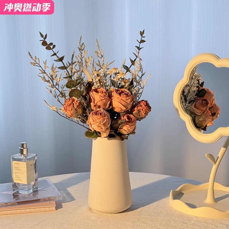 速发风玫瑰小雏菊假花花干花花束摆摆餐桌装饰品花艺客厅设件