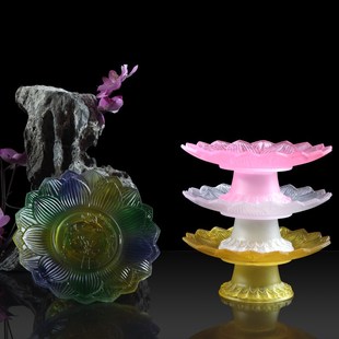速发琉璃莲佛供盘供花果盘水供盘贡碟佛前供果盘家用贡品贡盘果奉