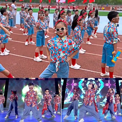 速发演旦失恋联线阵盟舞蹈服装小学生运动会开幕式港风护花使者元