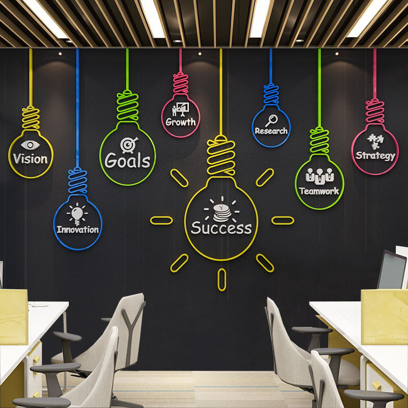 速发灯泡办公室装饰性志标语墙贴纸公司企业文创背景墙化意个励立