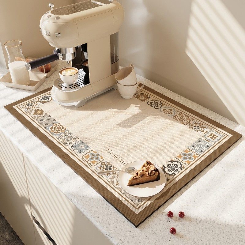 速发咖啡机沥水垫厨房藻面防水垫美式硅台泥桌面吸水垫卫生间洗漱