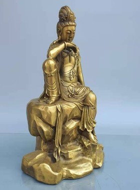 速发菩在纯铜观世音自萨铜像骑龙观神佛像家用店铺供养音像大