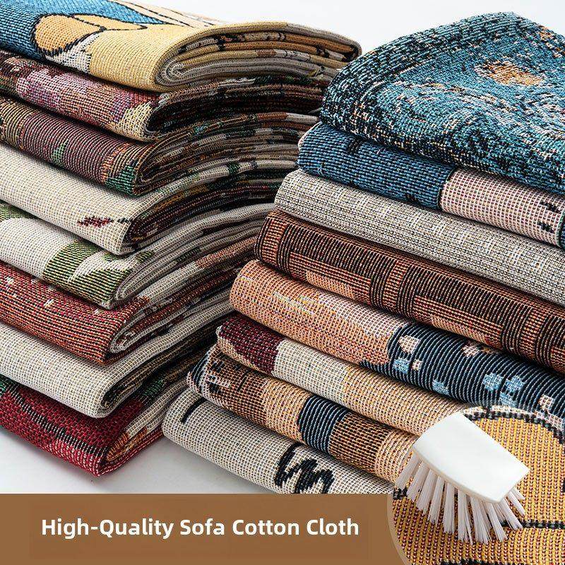 1.8米宽卡通提花棉麻沙发面料防滑沙发毛巾防尘布套毯布定制,居家布艺,海绵垫/布料/面料/手工diy,淘宝优惠券,粉丝福利购,淘宝优惠卷