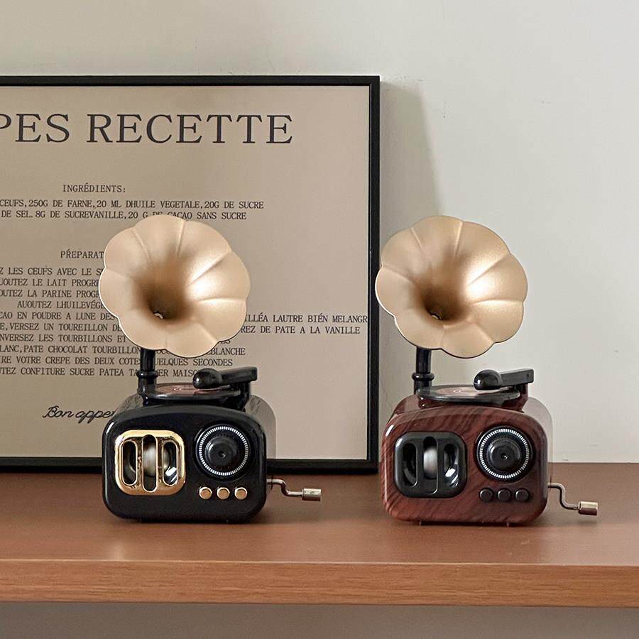 复古留声机客厅桌面摆件小众设计装饰品创意音乐盒八音盒家居好物