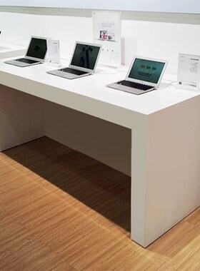 精选陈列台靠墙柜白色烤漆体验桌展示台演讲台桌长方形体验台手机