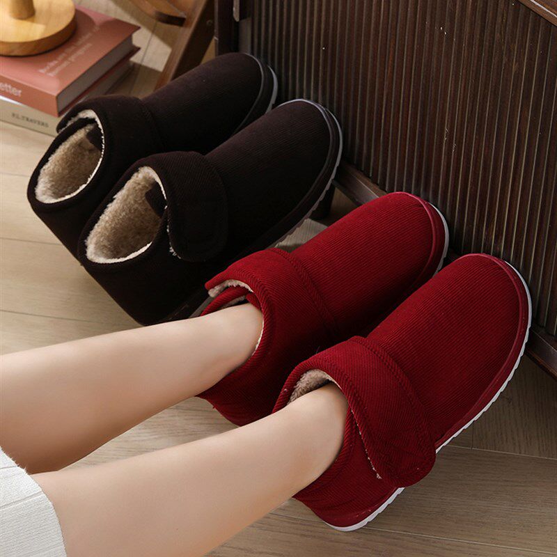 棉拖鞋女冬季老人手工棉鞋女款防滑加绒包跟妈妈老年人保暖鞋男款