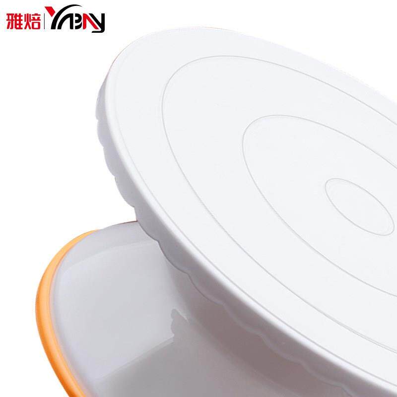 烘焙工具 白色高裱花台转台生日蛋糕转盘 10寸旋转防滑塑料