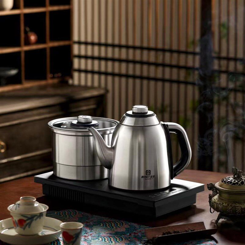 金具茶至尊茶博汇宜龙底部手柄上水茶炉316不锈钢家用烧水泡茶壶