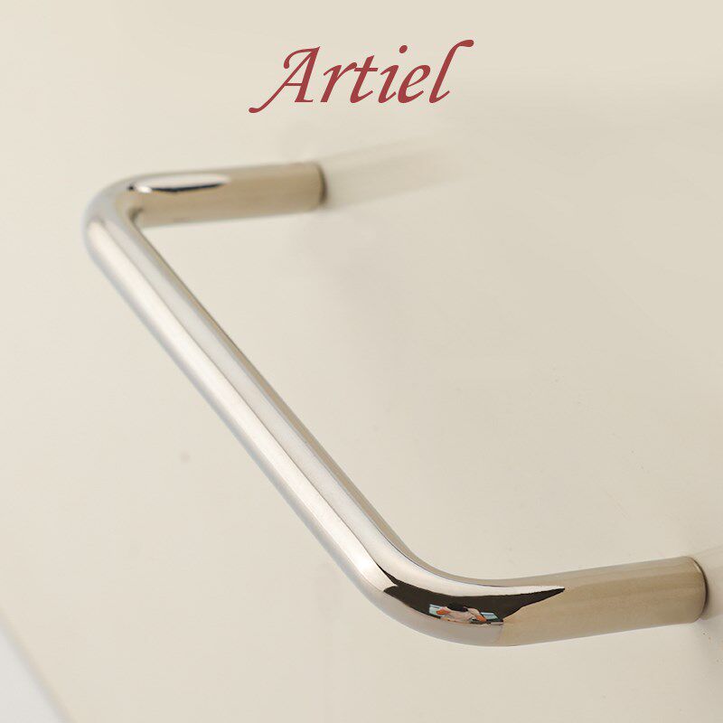 Artiel阿蒂尔塞纳弧光法式钛银色中古风黄铜拉手抽屉衣整体橱柜门 - 实物图