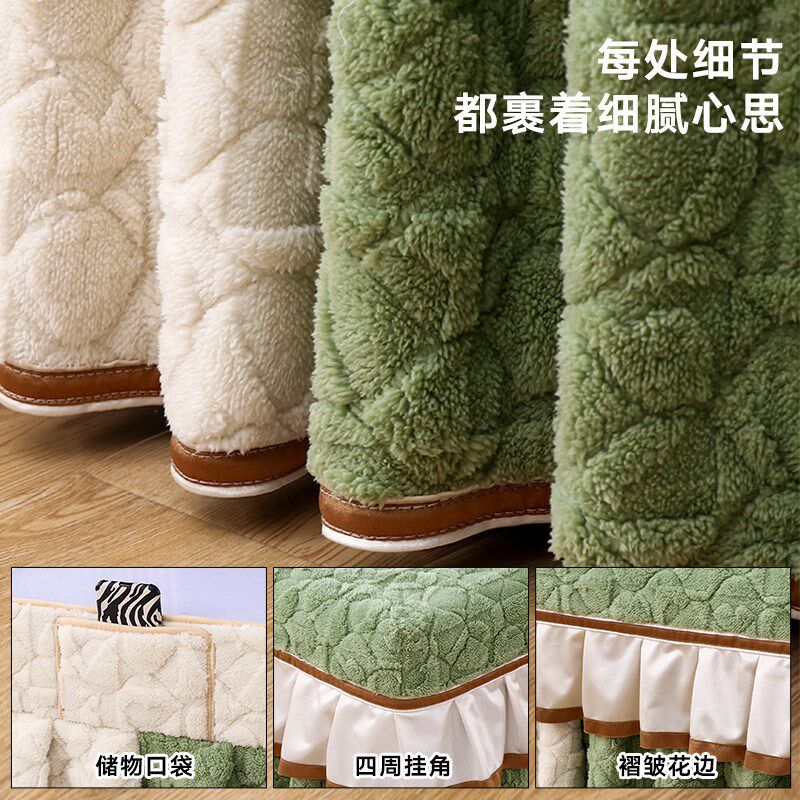 毛绒加厚烤火桌子罩套火炉子罩方桌布麻将桌烤火罩电烤炉被电炉罩
