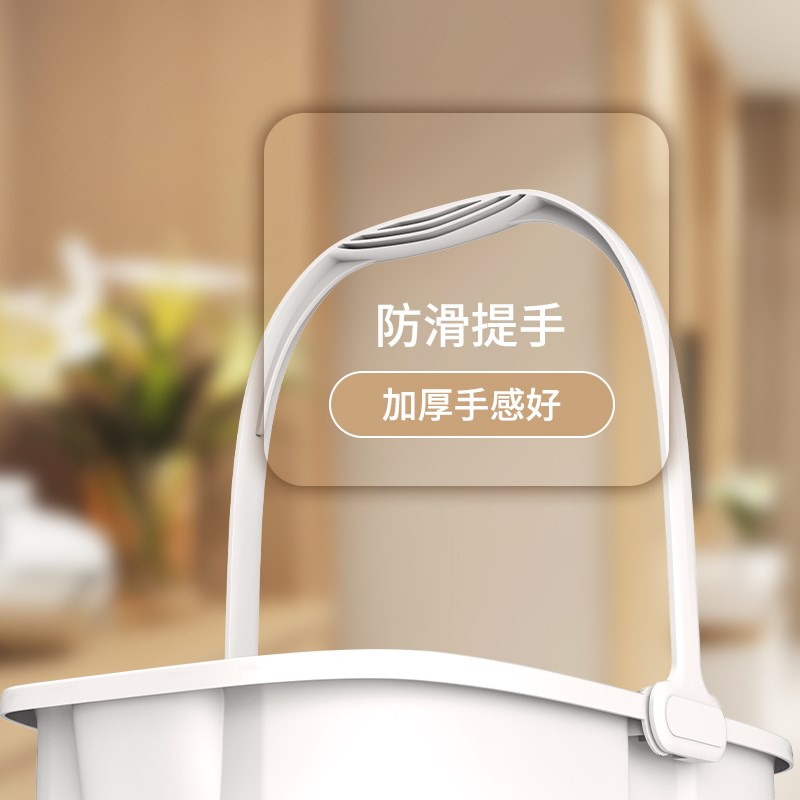 蓝小鱼长方形加厚加长水桶家用吸水海绵平板拧水免手洗拖把清洁桶