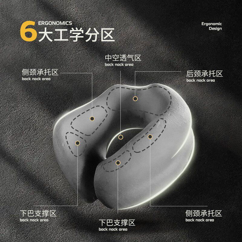 儿童U型枕连帽颈枕旅行便携飞机脖子护颈椎带帽子睡觉用长途汽车