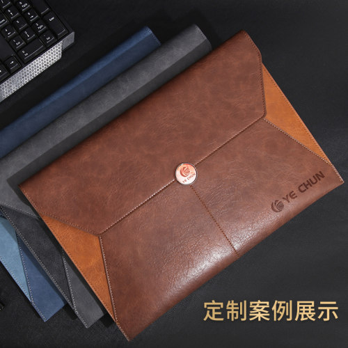 a4大容量文件袋收纳文件包资料袋学生按扣文件夹女防水商务公文包