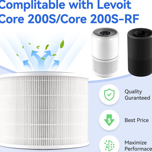 适配LEVOIT空气净化器配件Core200s滤网滤芯过滤甲醛雾霾滤芯