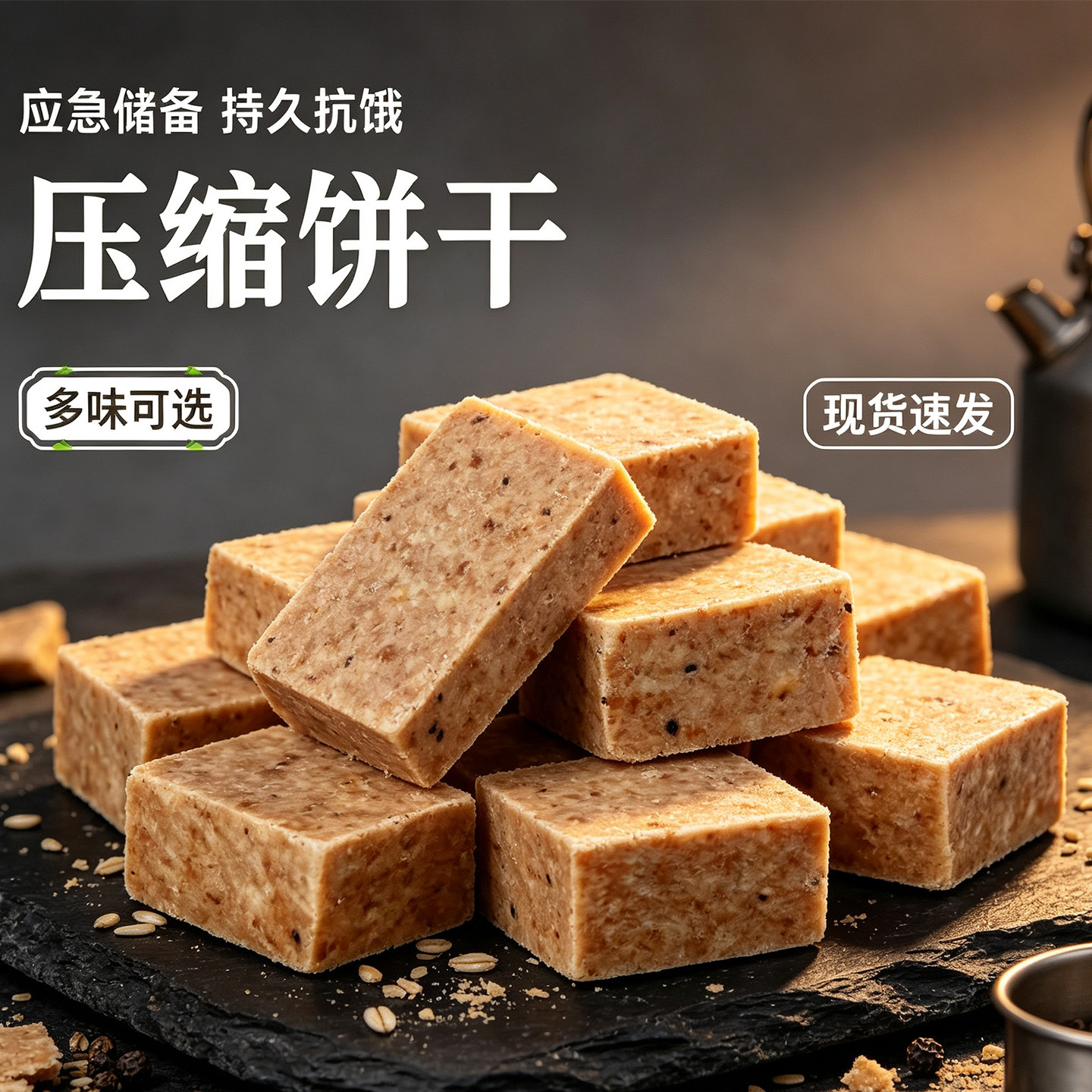 压缩饼干粗粮饱腹家庭应急储备干粮多口味户外充饥独立包装零食品