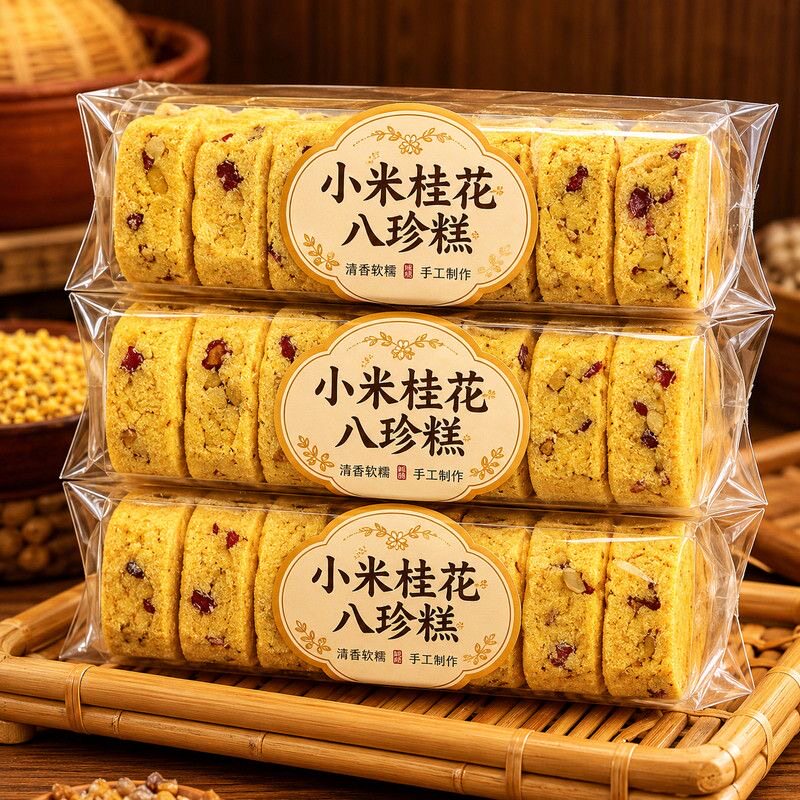 小米山药桂花八珍糕手工制作0蔗糖芡实糕营养健康早代餐休闲零食