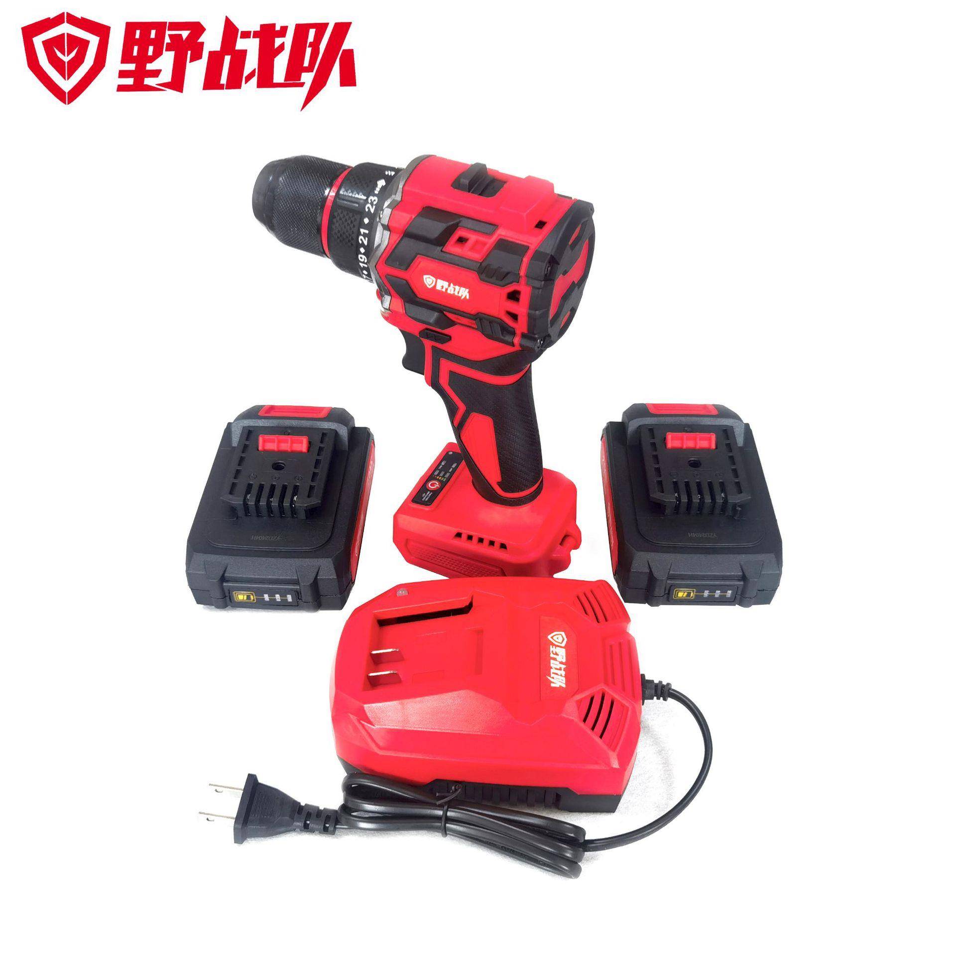 野战队现货无刷锂电手电钻21V小钢炮锂电钻多功能充电式电钻