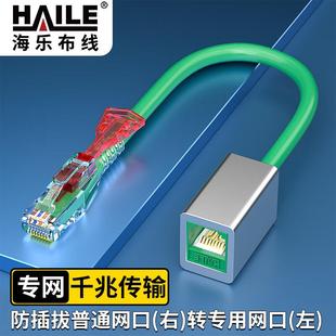 内外网非屏蔽转换接头专网防双网防混插网络安全套件绿色