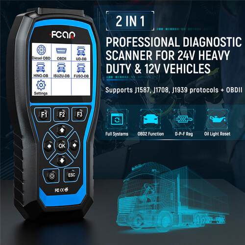 FcarF506Pro重型卡车扫描仪DPF重置机油重置工具汽车2合1诊断