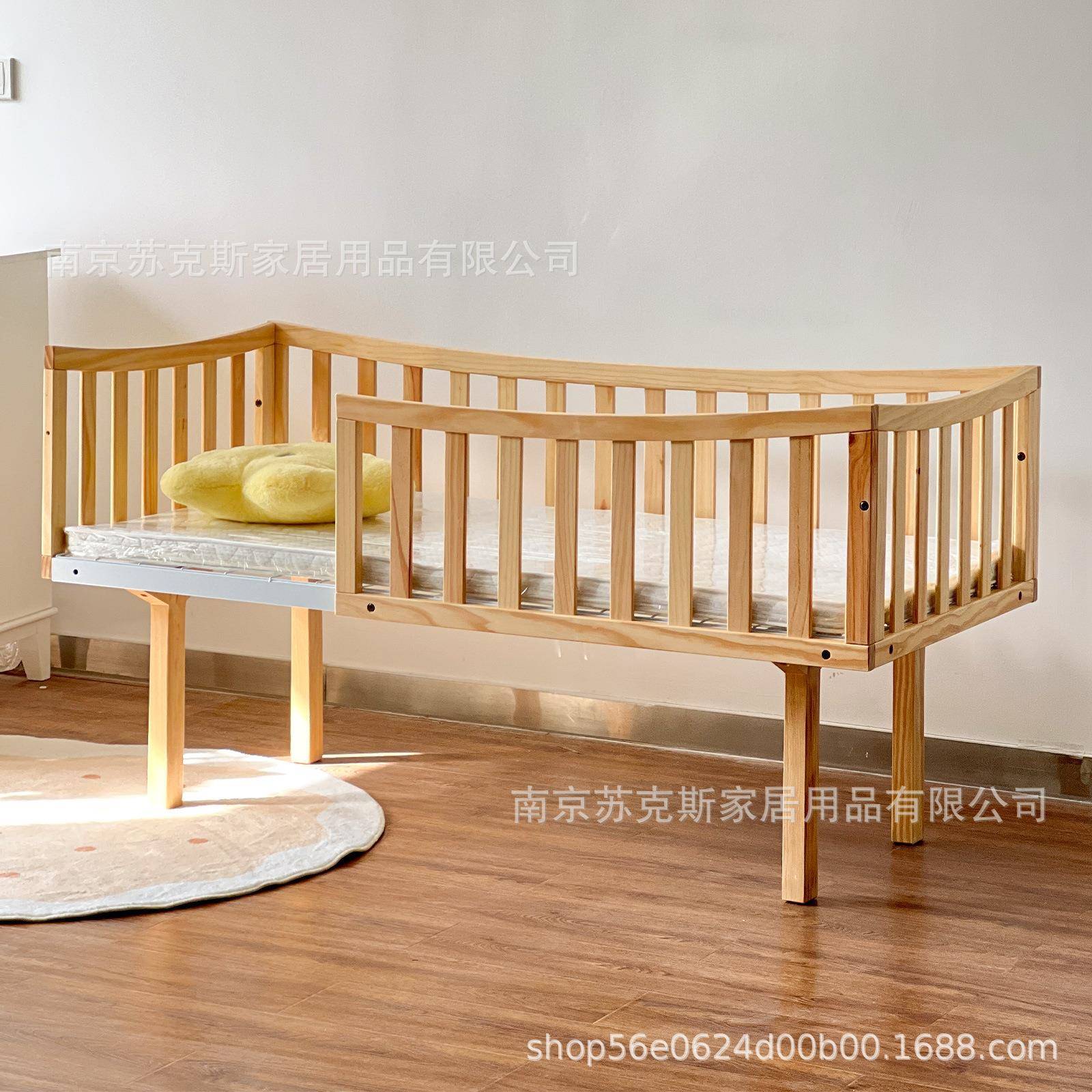 实木木婴儿床儿童拼接实木带护栏床边床加宽男孩女孩小床分床神器