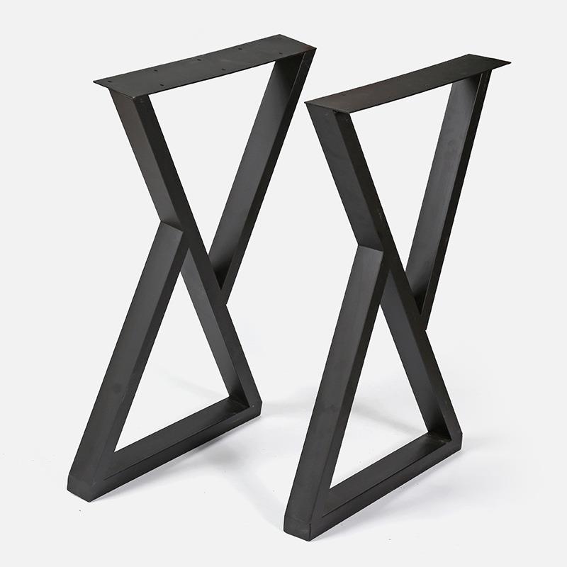 九梦桌腿支架大板桌子轻奢餐桌简约五金金属桌脚支架桌架腿黑色