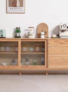 全实木餐边柜纯橡木餐厅现代简约储物下柜