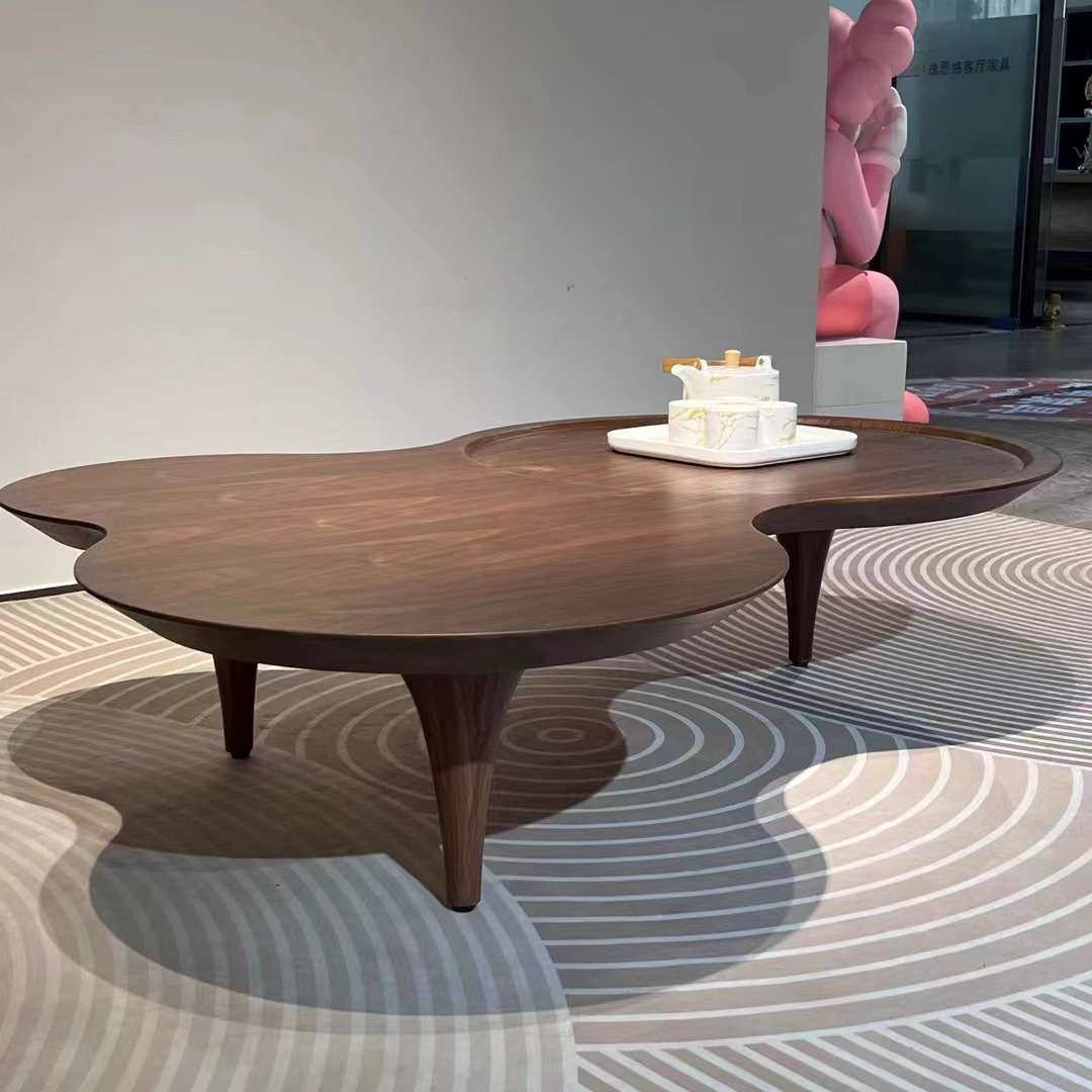 奶油简约风不规则茶几民宿现代小户型茶桌异形云朵茶几客厅极简风