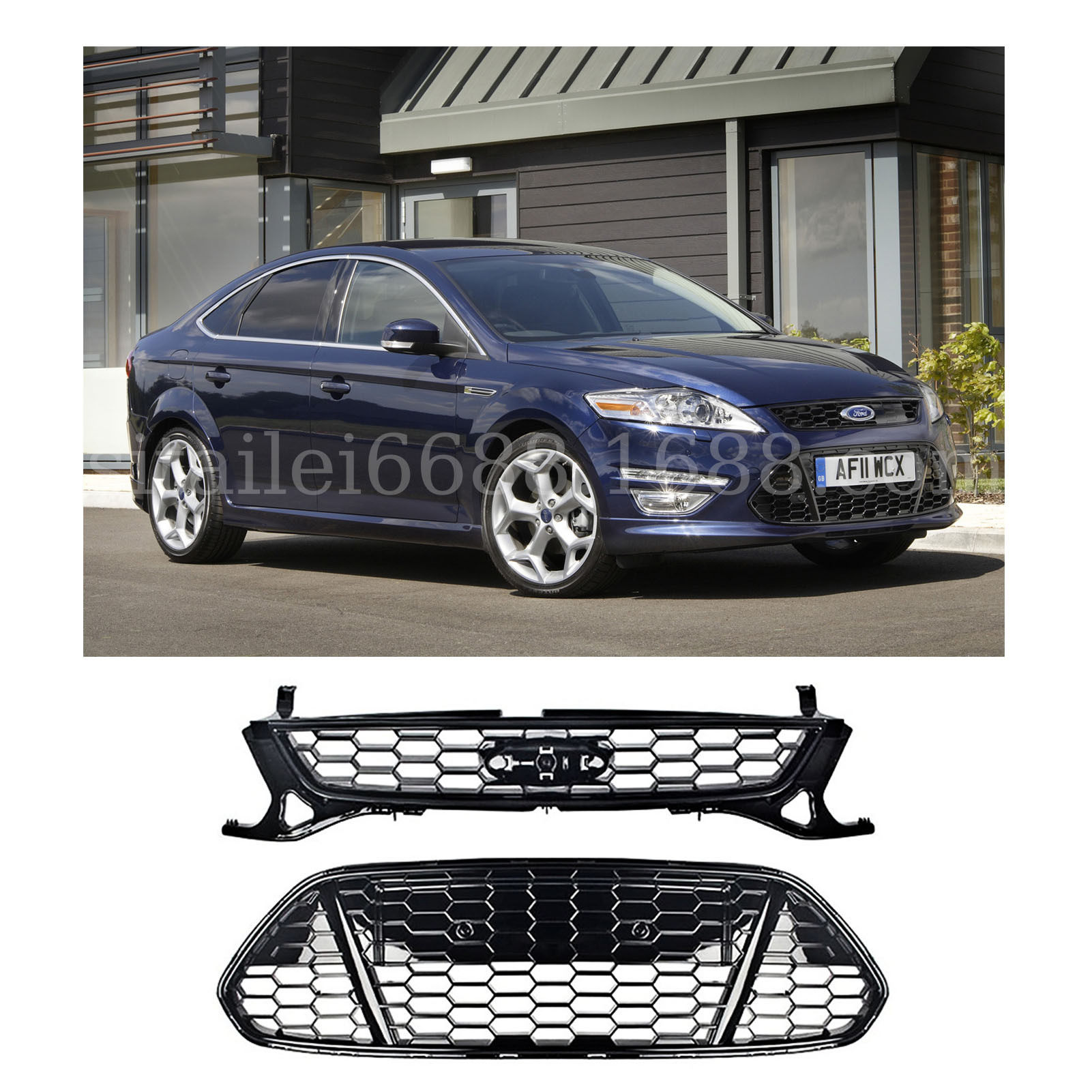 适用蒙迪欧致胜中网11款12款13款Mondeo Mk4中网 改装外贸 蜂窝