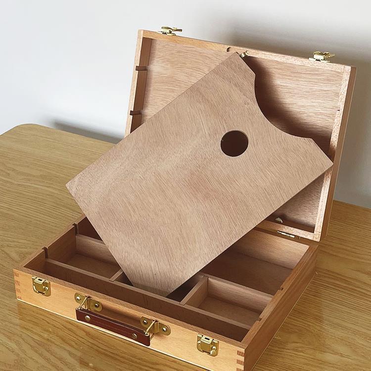 2025画材木制桌面便携手提画箱油画箱工具箱写生画箱画板画架