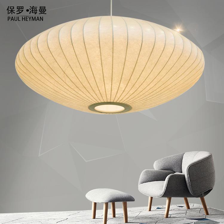 飞碟蚕丝蚕茧餐厅吊灯后现代设计师现代简约卧室书房布艺蚕丝吊灯