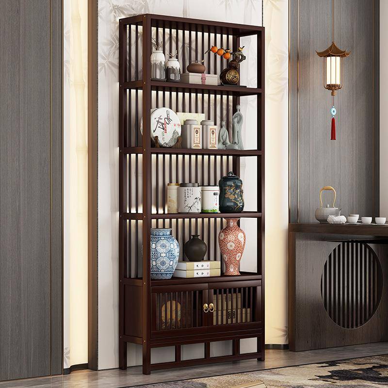 新中式博古架茶柜置物架客厅多宝阁非实木多层古董摆件展示架书架