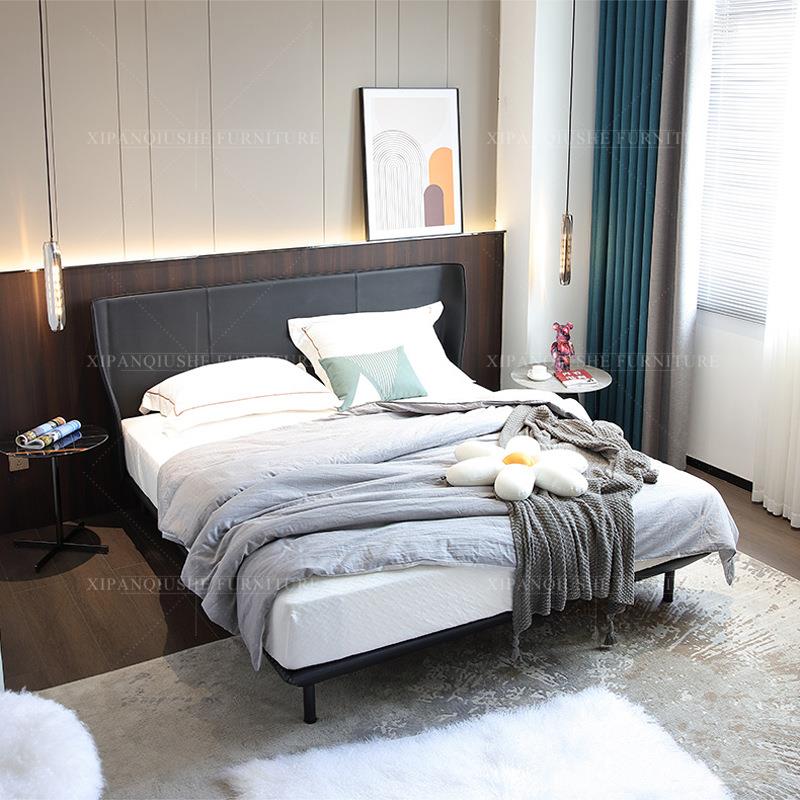 意大利ALYS皮床现代简约真皮床意式极简北欧主卧轻奢设计师双人床