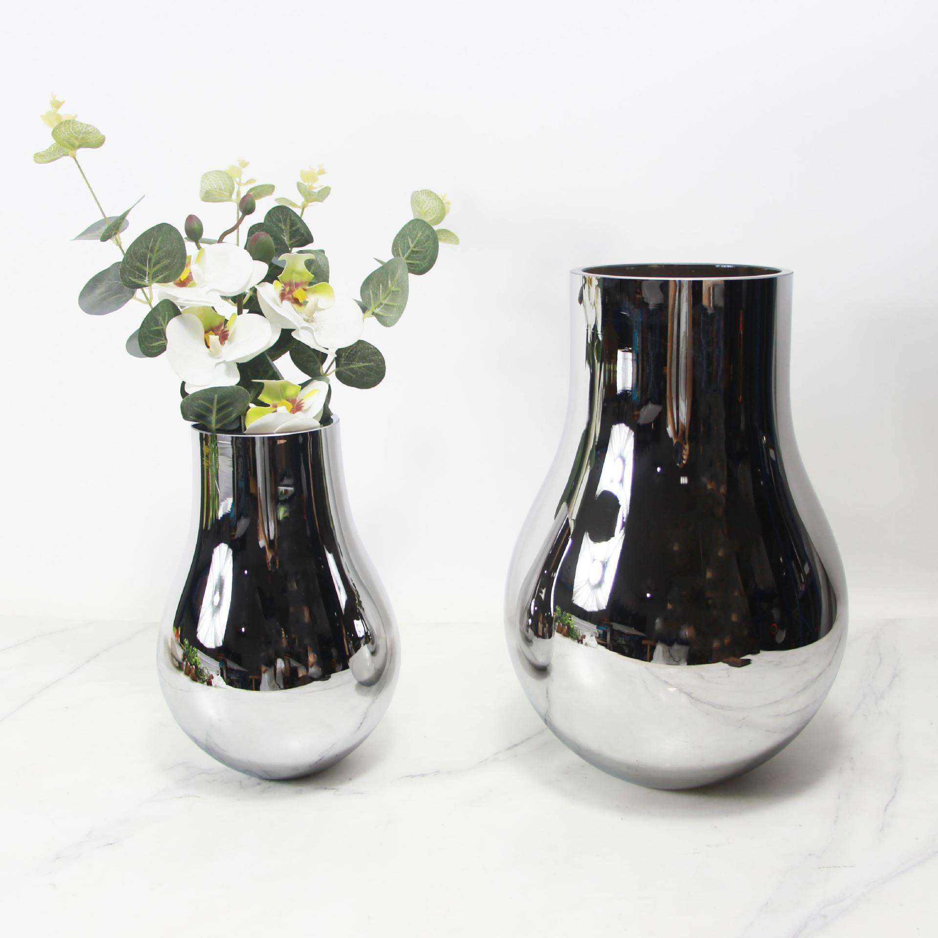 北欧玻璃电镀银色花瓶家居插花客厅装饰品摆件艺术售楼处饰品,纺织面料/辅料/配套,纺织机械配件,淘宝优惠券,粉丝福利购,淘宝优惠卷