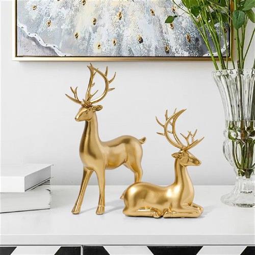 Deer Statue Standing and Sitting Resin Sculpture Reindeer