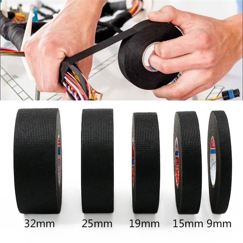 Black Color 1Roll Width 9/15/19/25/32MM Length 15M Wiring Ha