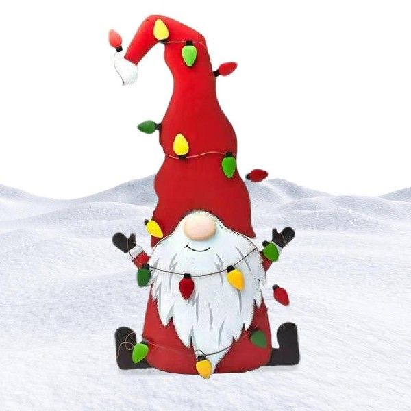 Metal Gnome Yard Sign Decorative Garden Stake Metal Yard